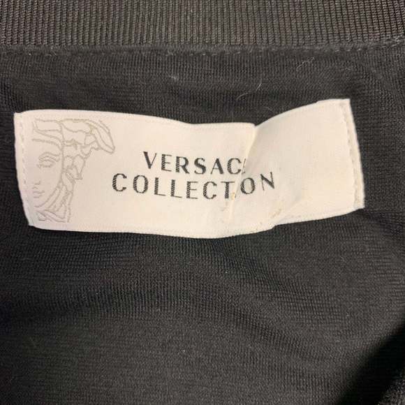 VERSACE COLLECTION Yellow Black Chain Polyester Bomber Jacket - Picture 7 of 10